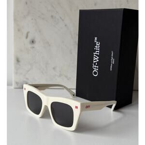 NEW Off White Selma White Oversized Sunglasses